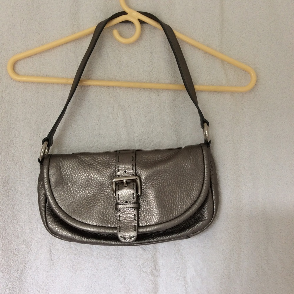 Calvin Klein silver leather purse
